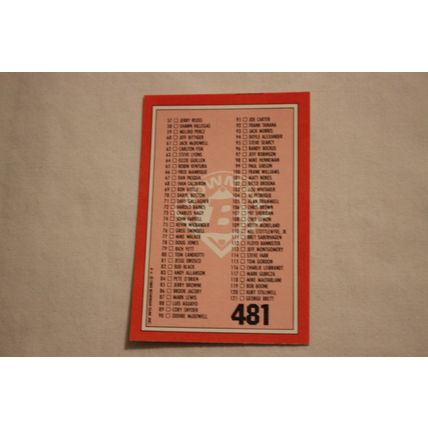1989 Bowman TIFFANY NO. 481 CHECKLIST