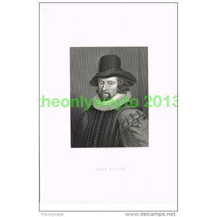 LORD FRANCIS BACON, ENGLAND, Book Illustration, c1890