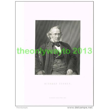 RICHARD COBDEN, A RADICAL & LIBERAL STATESMAN, Book Illustration, c1890