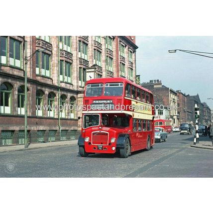 Keighley Bus on Leeds Wellington Street in 1964, Large Photo