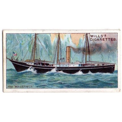 SINGLE WILLS CIGARETTE CARD CELEBRATED SHIPS 1911 NUMBER 28. THE ROOSEVELT