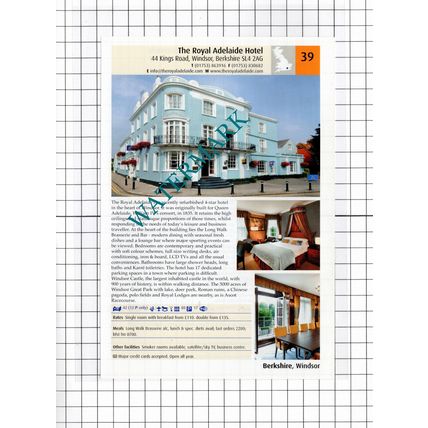 The Royal Adelaide Hotel Windsor Berkshire / White Horse Romsey -2011 Advert