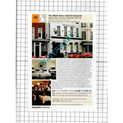 The Royal Adelaide Hotel Windsor Berkshire / White Horse Romsey -2011 Advert