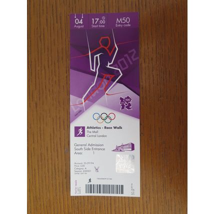 2012 LONDON OLYMPICS DAY 8 PROGRAMME + ORIGINAL SAME DAY TICKET