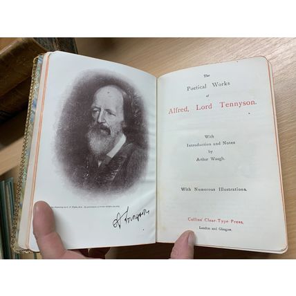 c1907 THE POETICAL WORKS OF ALFRED LORD TENNYSON ILLUSTRATED LEATHER BOOK (P5)