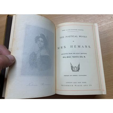 c1901 "THE POETICAL WORKS OF MRS HEMANS" ILLUSTRATED ANTIQUE BOOK (P4)