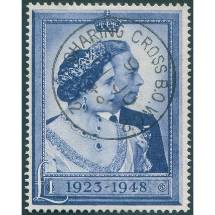 Great Britain 1948 £1 blue Silver Wedding SG494 used