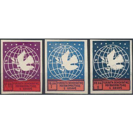 Women's Congress: 3 Values Imperf - Albania 1946 - NM H - MiNr 392B & 394/5B