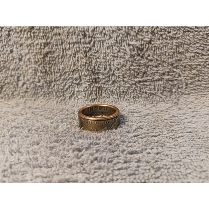 1990 Kennedy Half Dollars size 10 1/2 coin ring handmade mixed metals (A)