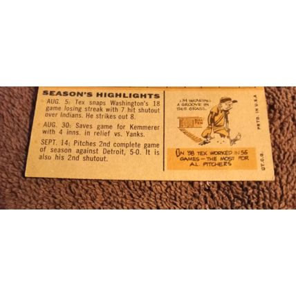1960 Topps # 392 Tex Clevenger Washington Senators Pitcher 6.0 EX/NM Shape (CG)