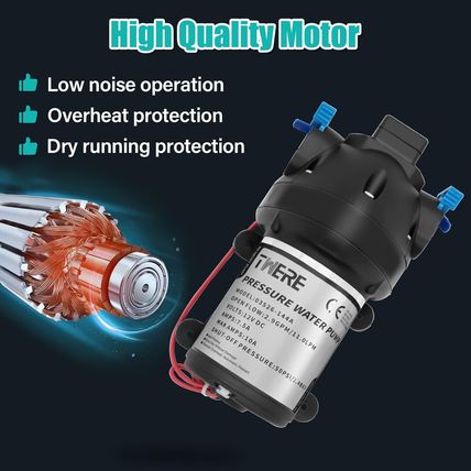 Upgraded R3526144D RV Water Pump,12V DC 3 GPM 50 PSI Triplex Diaphragm Water Pum