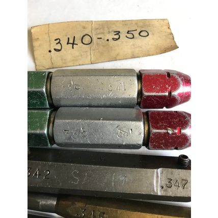 MIXED LOT GO NO GO PLUG GAGES,.341,.345,.350,.335,342,.347, .338",.350",ES