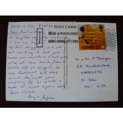GB Top Lock and Church Tardebigge 1998 used colour postcard Art J Powell WI