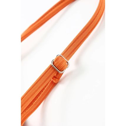 Orange Adjustable Straps Ribbed Knit One Piece Swimsuit