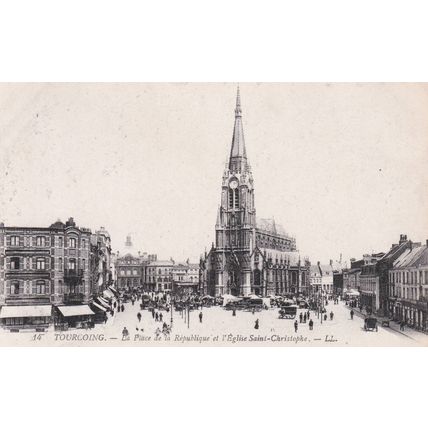 EC929 TOURCOING - L'EGLISE SAINT CHRISTOPHE. LL PRINTED POSTCARD