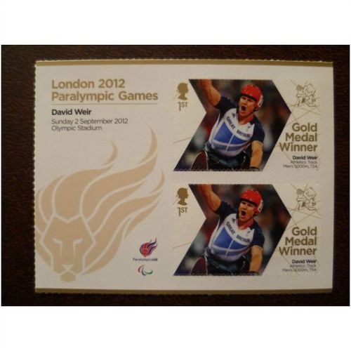 2012 GB London Paralympics Gold Medal David Weir mint stamps SG3386 athletics