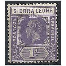 Sierra Leone 1924 SG132 1d Bright Violet Mounted Mint . .