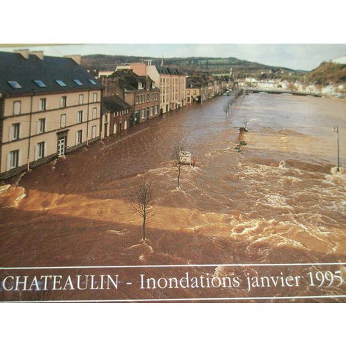 French Postcard - Flooding At Chateaulin Brittany France 1995