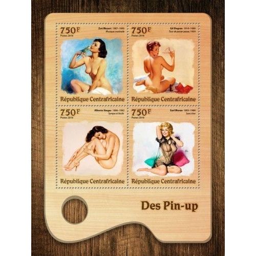 CENTRAL AFRICA 2016 SHEET MNH ART PAINTINGS ARTE PINTURAS PIN UP 5