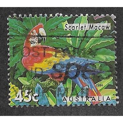 AUS 1994 45c 'AUSTRALIAN ZOO'S -SCARLET MACAW ' FINE USED (EBID68-108)