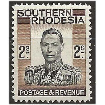 Southern Rhodesia 1937 SG50 2/- Black & Brown Unmounted Mint . .. .