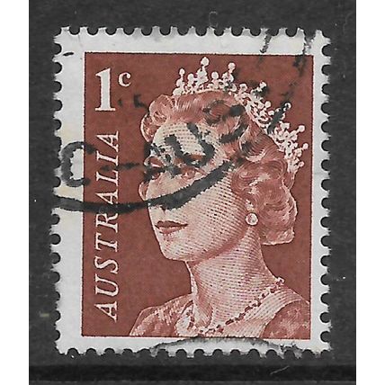 AUSTRALIA 1966 1c DEEP RED BROWN QUEEN ELIZABETH SG 382 FINE USED
