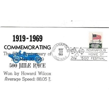 United States 1969 50th anniversary Indianapolis 500 FDC Indianapolis cancel VGC