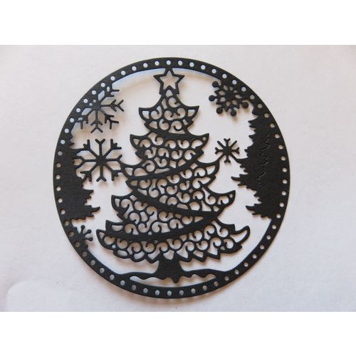 4 x Tattered Lace Die Cuts Snowglobe Tree in Black
