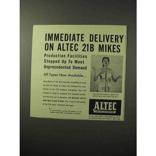 1950 Altec 21B Microphone Ad!