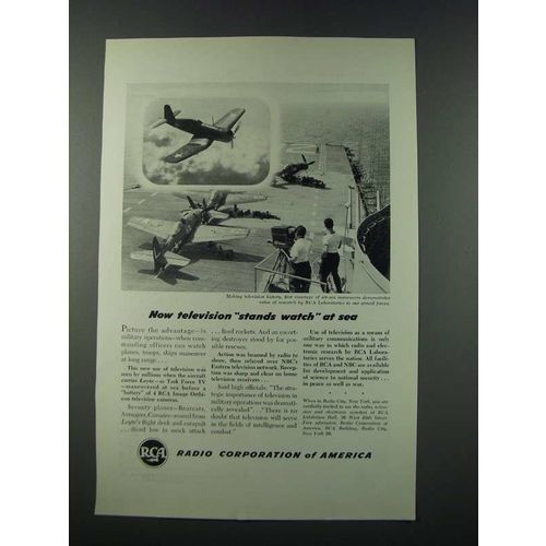 1949 RCA Television Ad - Aircraft Carrier Leyte