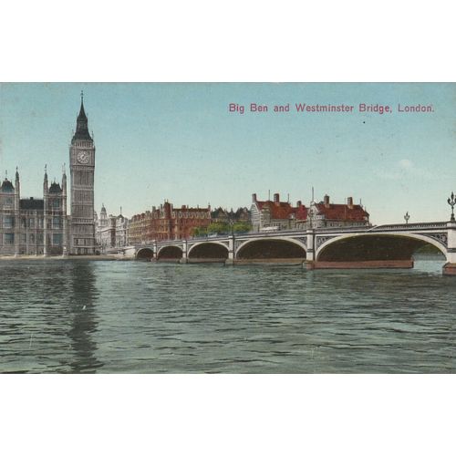 Big Ben and Westminster Bridge London Postcard (LN77522)
