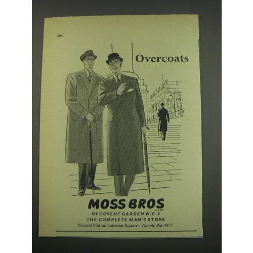 1957 Moss Bros Overcoats Advertisement - Overcoats