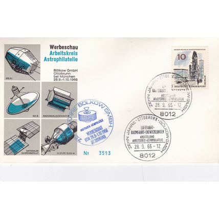 Germany 1966 Astrophilately Society FDC special cancel unaddressed VGC