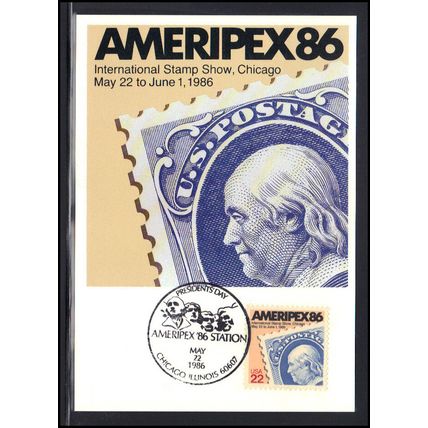 Postcard Event Cancel 2145 22c AMERIPEX '86 Box0319