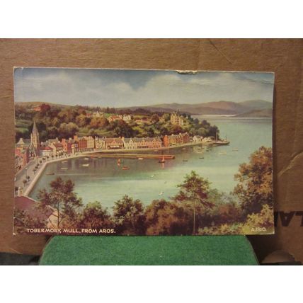 TOBERMORY from AROS, ISLE OF MULL, SCOTLAND vintage used posted postcard #
