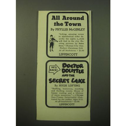 1948 Lippincott Books Ad - All Around the Town by Phyllis McGinley