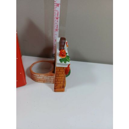 Vintage Avon Fireplace Friends Candle Holder with Bayberry Tealight Candle IOB