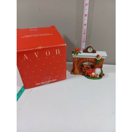 Vintage Avon Fireplace Friends Candle Holder with Bayberry Tealight Candle IOB