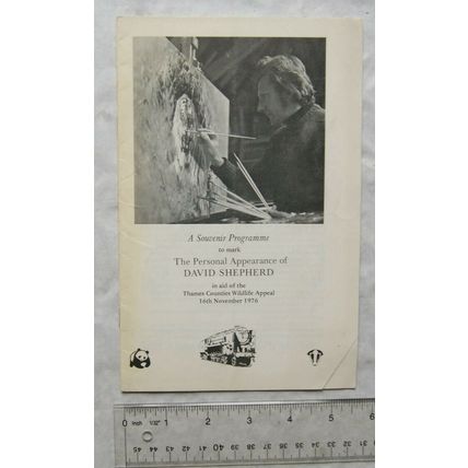 1976 souvenir programme David Shepherd, Thames Counties Wildlife Appeal