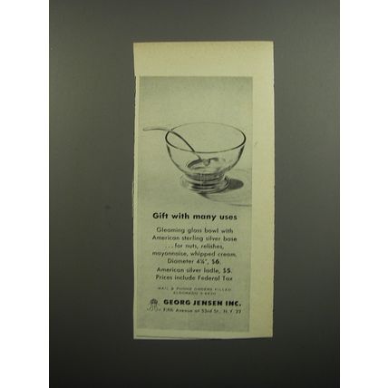 1952 Georg Jensen Glass Bowl Ad - Gift with many uses
