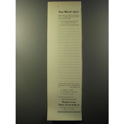 1953 Merrill Lynch Advertisement - Dear Merrill Lynch