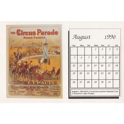 The Circus Parade Military Ballroom March Dance Calendar Postcard