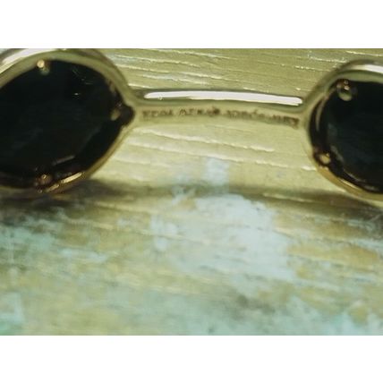 KATE SPADE NEW YORK GOLDEN METAL AND BLACK ACRYLIC STONES BANGLE CUFF BRACELET
