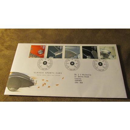 1996 GB FDC Cover - Classic Sports Cars