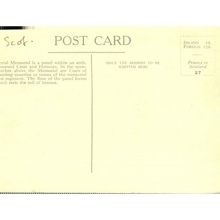 Edinburgh, Scottish National War Memorial, 0049, 4 x Vintage Postcards