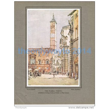 PIAZZA, VERONA, HENRY RUSHBURY, BOOK ILLUSTRATION (PRINT), 1931