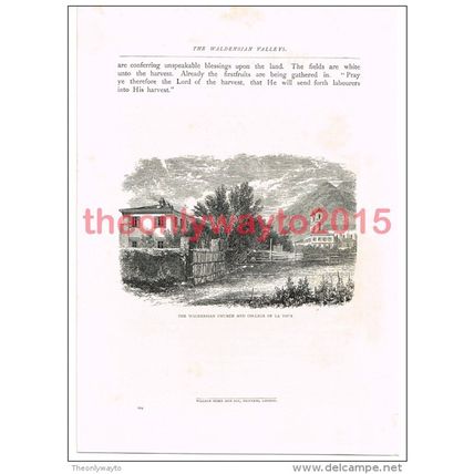 Waldensian Church, La Tour, Italy, Book Illustration (Print), c1891