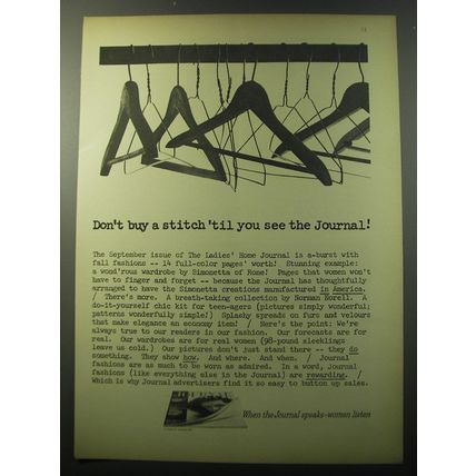 1960 Ladies' Home Journal Magazine Ad - Don't buy a stitch 'til you see