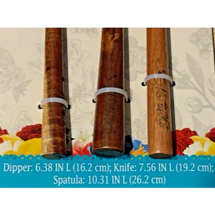 Pioneer Woman Blooming Bouquet Condiment Set 3 Pc Dipper Knife Spatula New!