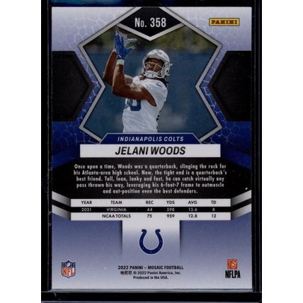 2022 Panini Mosaic #358 Jelani Woods Near mint or better
